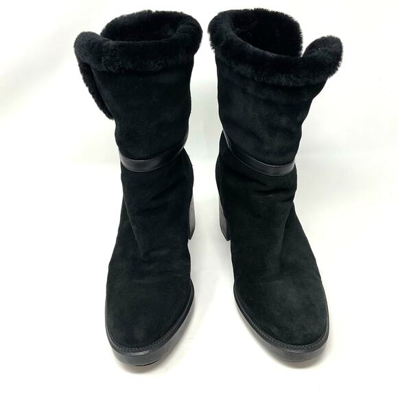 Aquatalia Isolda Suede Tall Booties Black - Picture 9 of 11